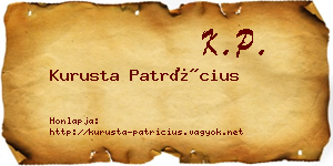 Kurusta Patrícius névjegykártya